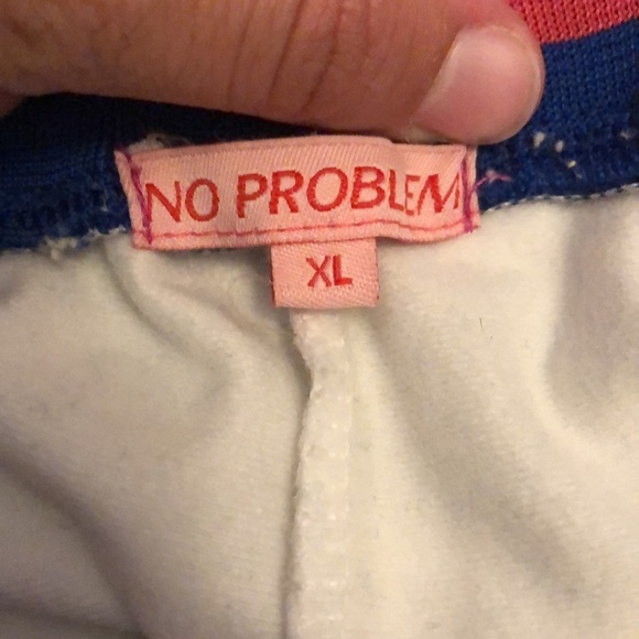 “No problem” white and pink pants in good condition. - Picture 3 of 3